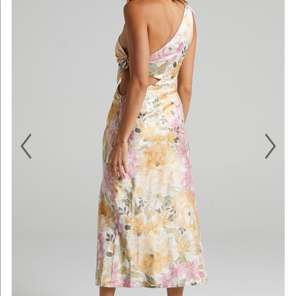 Showpo one shoulder satin, floral dress